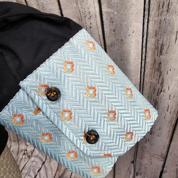 Women's 44 Marcello Italy Black Cotton blend collared dress shirt blouse top - Picture 4 of 10